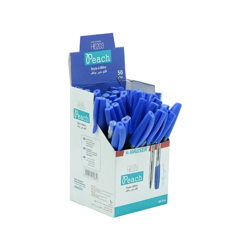 Lipaes | STYLO A BILLE CRISTAL PEACH HAUSER BLEU REF:H6203-BL